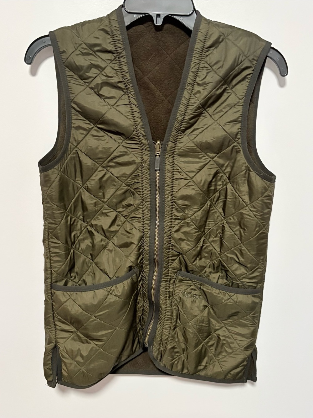 Barbour Polarquilt Waistcoat Zip in Liner / Vest green XS